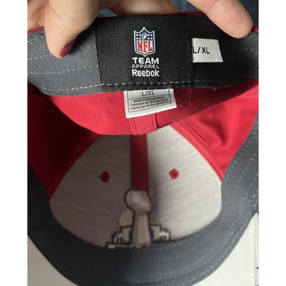 Super Bowl XLVI 2012 Reebok NFL Hat Indianapolis Red Football Cap